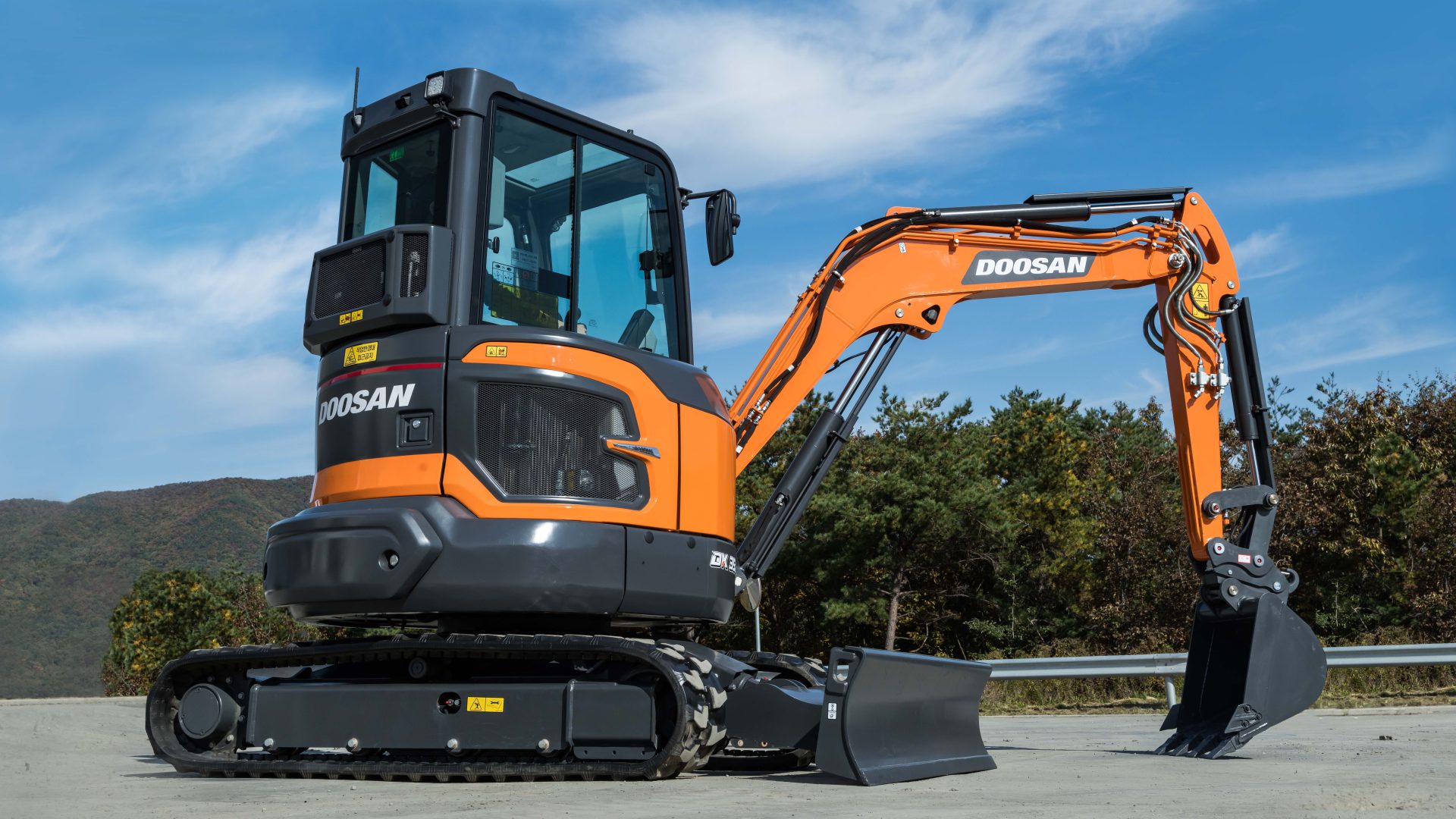 L'impianto di climatizzazione dei nuovi mini Doosan è integrato nella cabina 