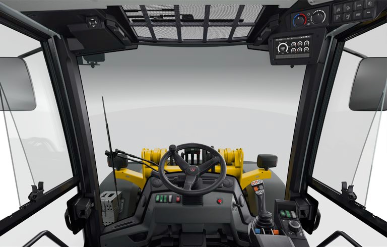 La cabina di guida delle WL95 e WL110 ha segnato un nuovo modo di intendere l'ergonomia per Wacker Neuson
