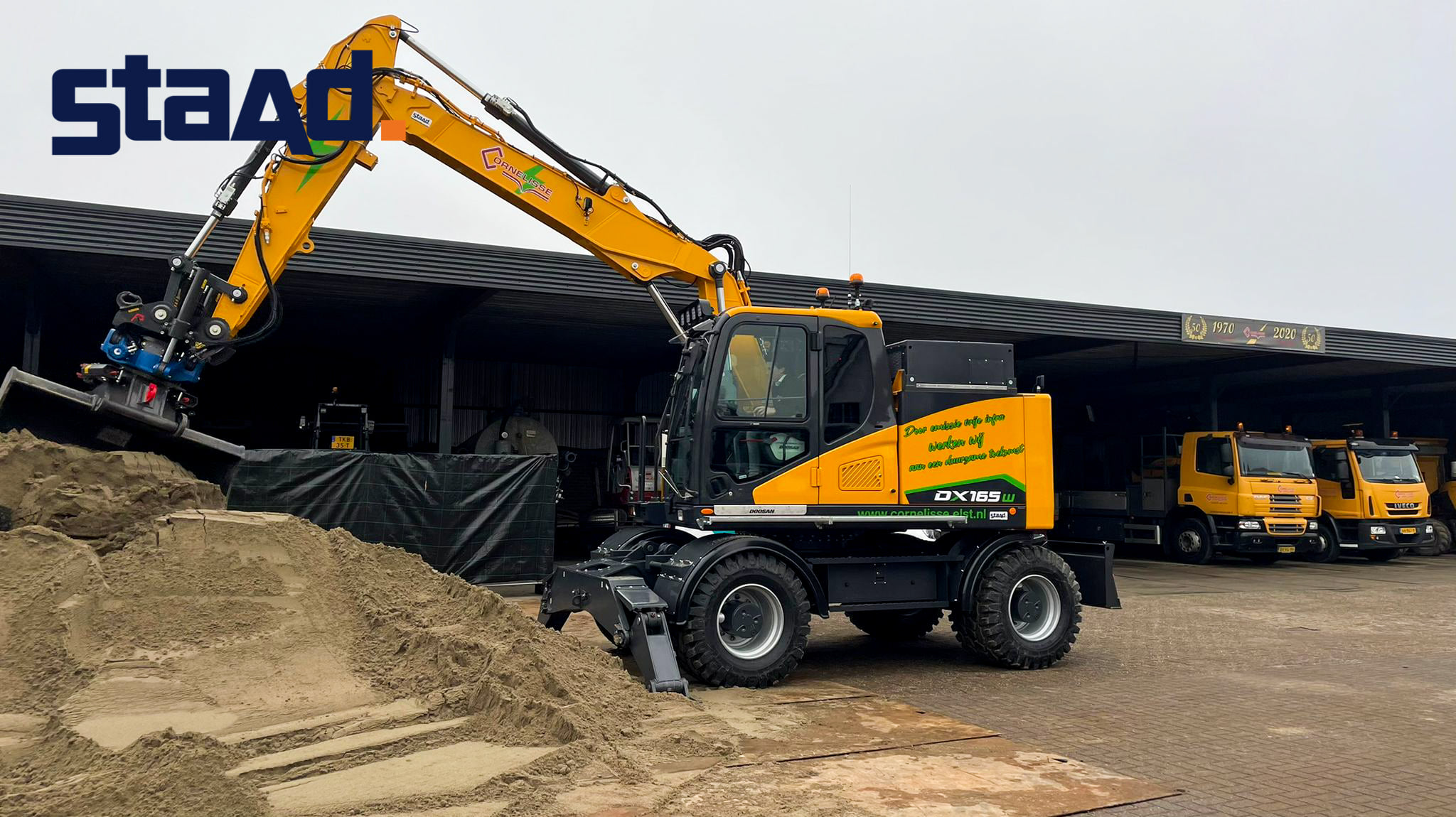 Il Doosan DX165W Electric della Cornelisse Elst è stato uno dei primi ad essere venduti da E.C.E. e Staad-Group