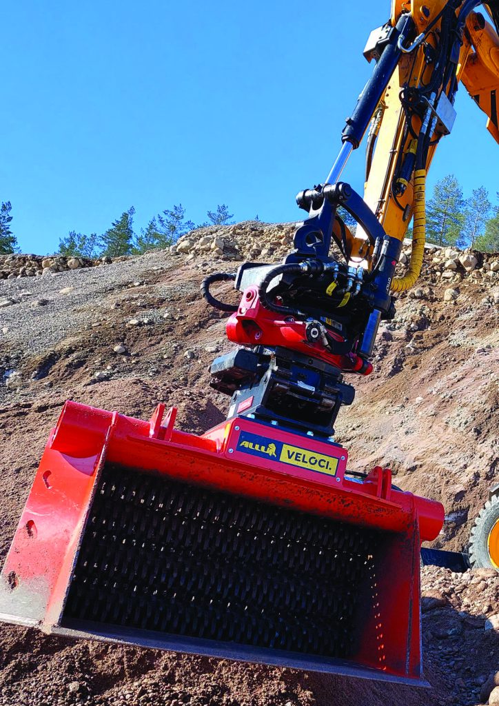 Le benne vaglianti VELOCI di ALLU sono adatte per macchine da 2 a 20 tonnellate