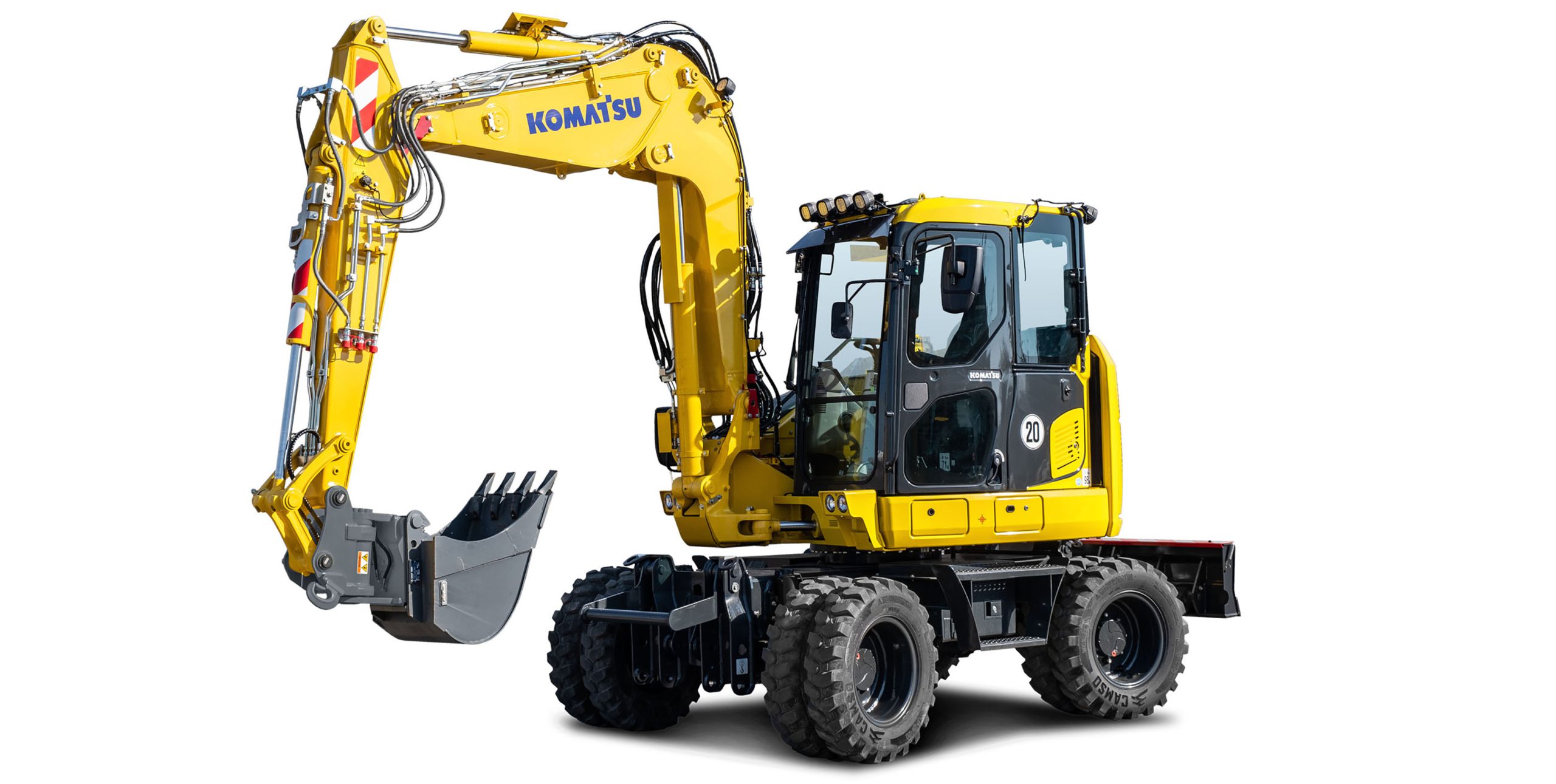 La struttura del Komatsu PW98MR-11 si presenta compatta e agile