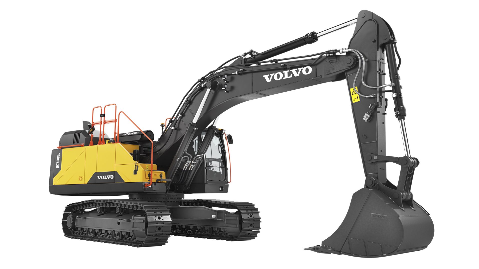 Il Volvo EC380E Hibrid è derivato strettamente dal modello convenzionale