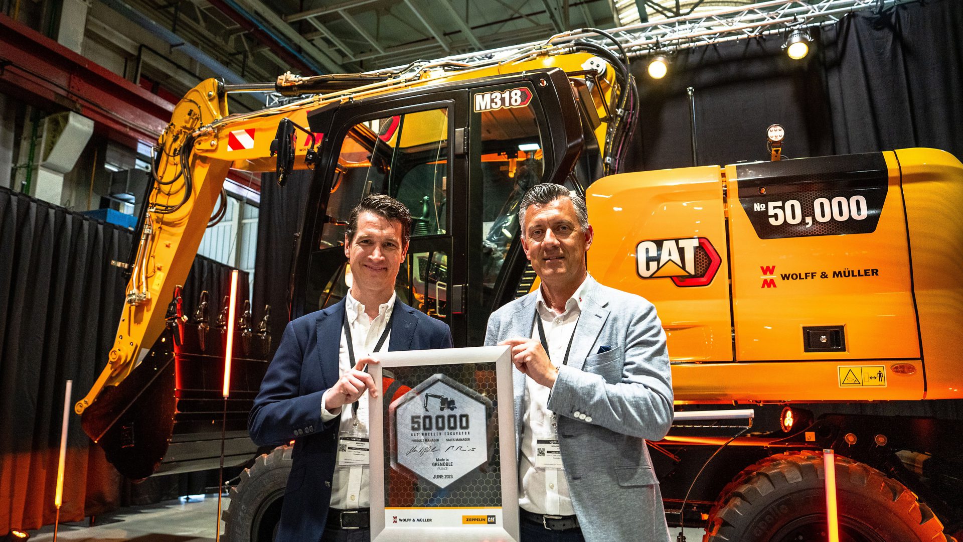 Caterpillar ha consegnato l'escavatore gommato M318 al cliente tedesco Wolff & Müller