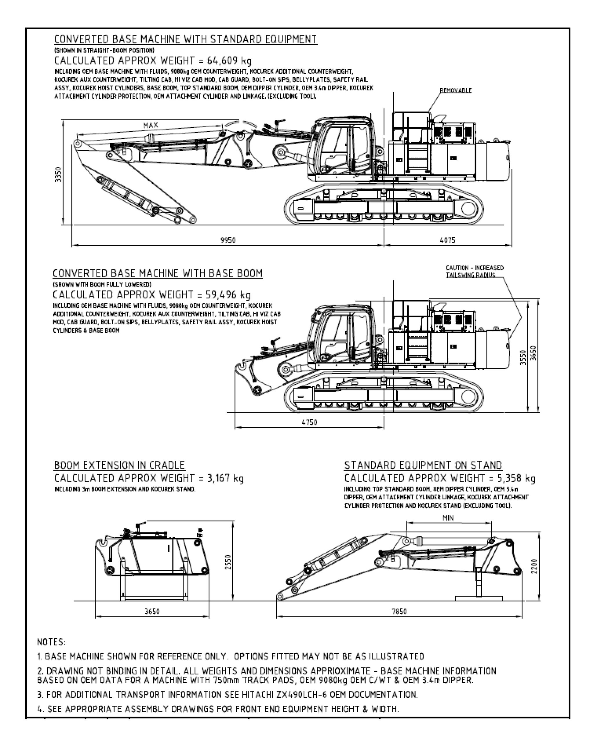 Schema di lavoro dello ZX490 Demolition di Kocurek per Massucco