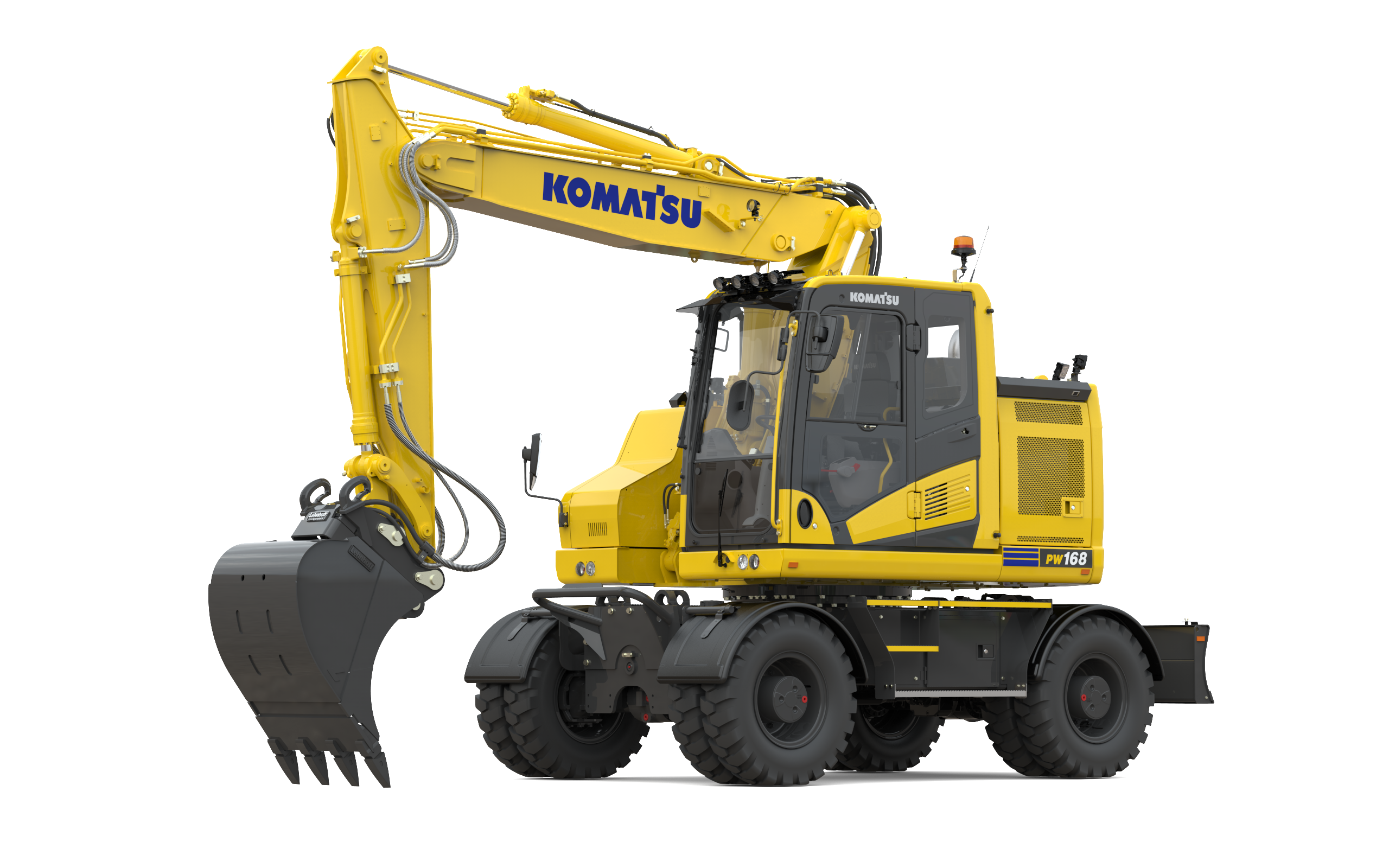 Komatsu allarga la sua gamma di escavatori gommati con torretta compatta con il PW168-11