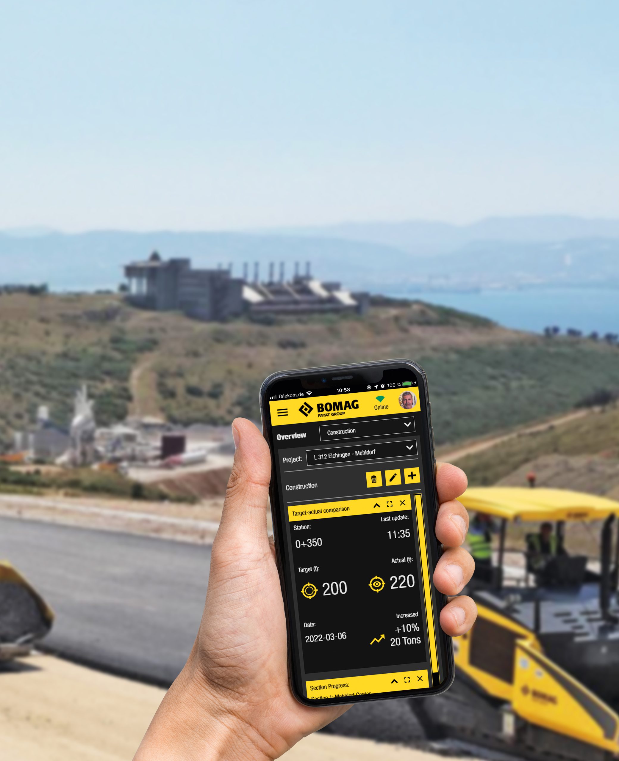 BOMAG ha sviluppato Asphalt Pro per essere completamente controllabile tramite smartphone