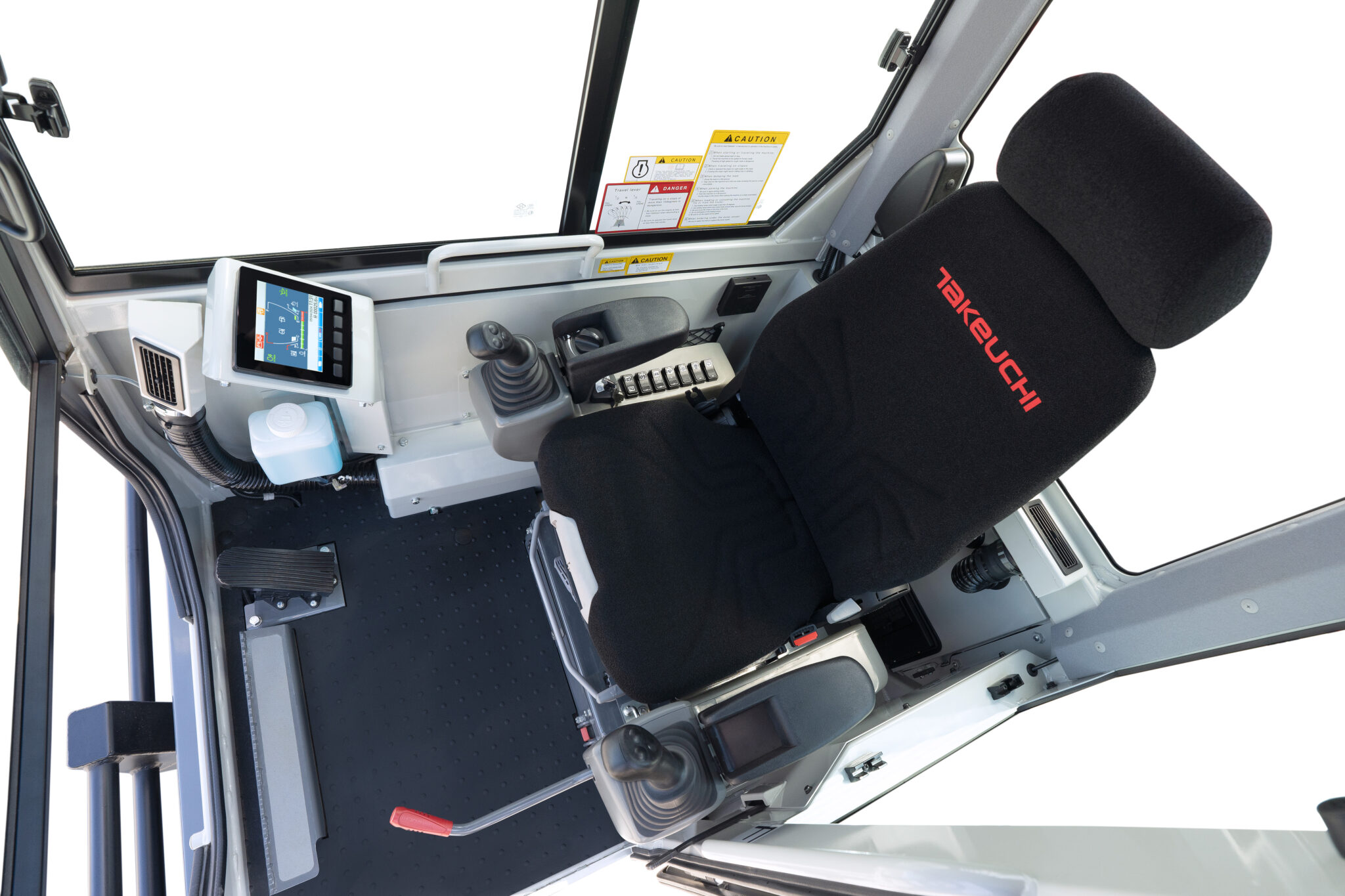 Takeuchi riprende per il TCR50-4 gli stessi stilemi già visti sulle altre cabine delle macchine del costruttore