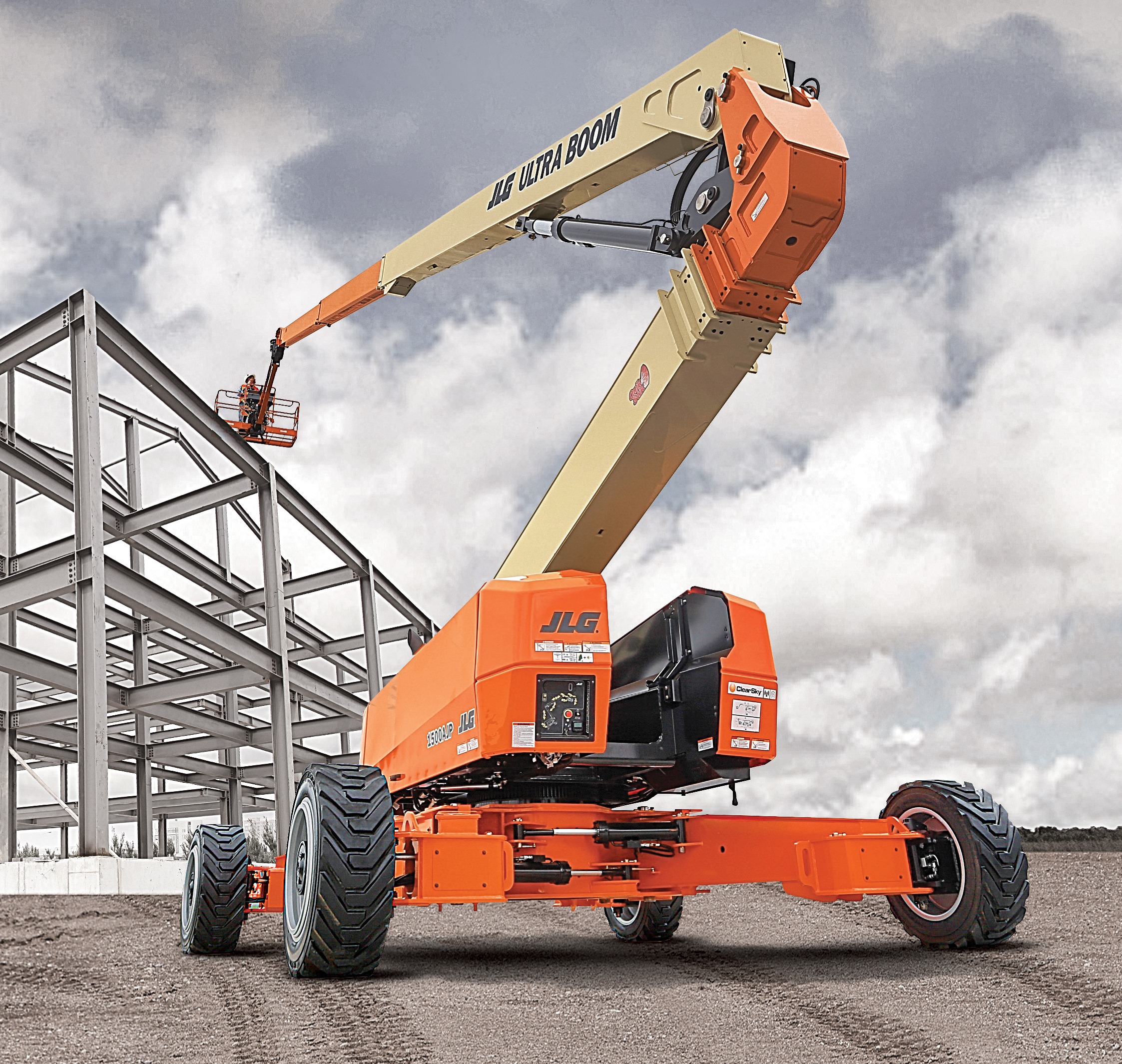 La piattaforma articolata JLG 1500AJP Ultra Boom: con 45,72 m di altezza e braccio QuikStik®, è tra i modelli di punta esposti a Vertikal Days 2026.